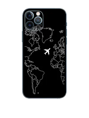 Black Map Embossed Skin